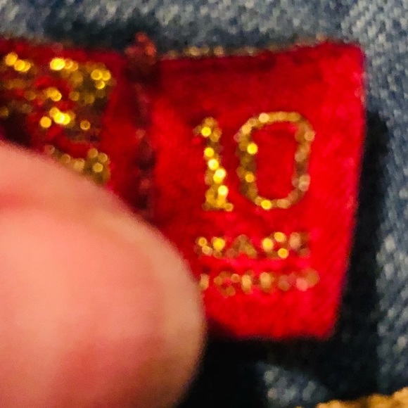 𝅺ONE 5 ONE size 10 blue Jean shorts high rise stretch denim - Picture 4 of 5